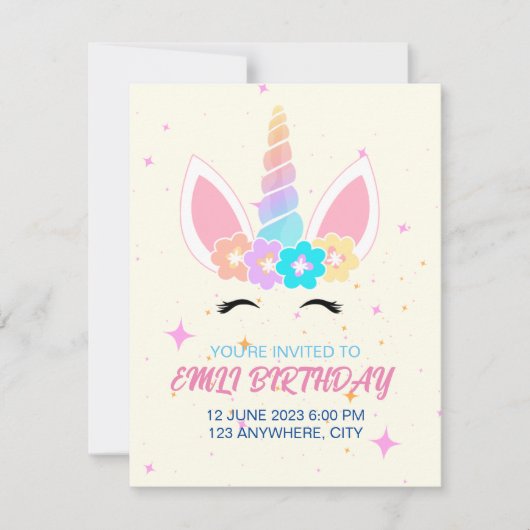 誕生日カード 招待状 (正面)