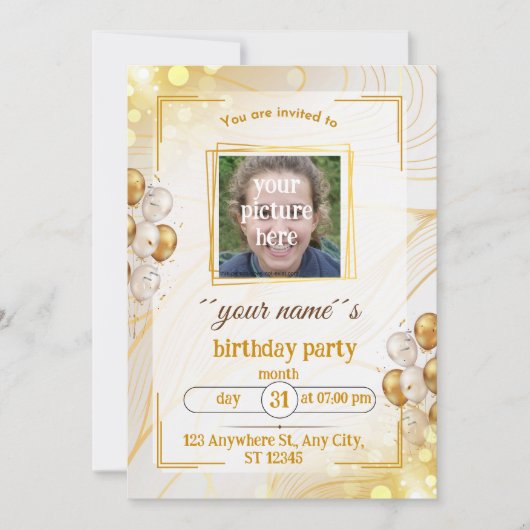 誕生日カード 招待状 (正面)