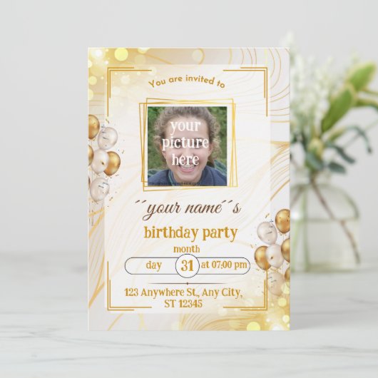 誕生日カード 招待状 (スタンド正面)