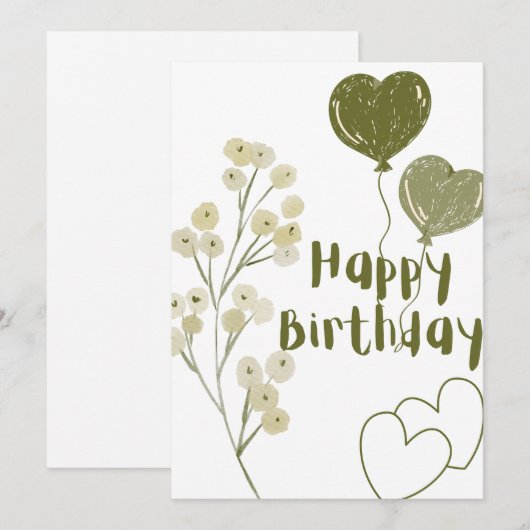 誕生日カード 招待状 (正面/裏面)