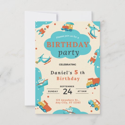 誕生日カード 招待状 (正面)