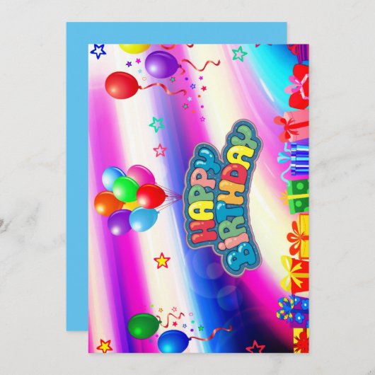 誕生日カード 招待状 (正面/裏面)