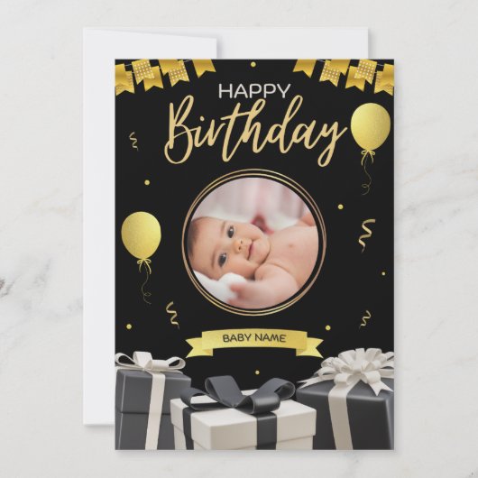 誕生日カード 招待状 (正面)