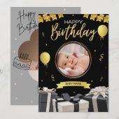 誕生日カード 招待状 (正面/裏面)