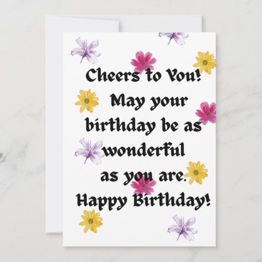 誕生日カード 招待状 (正面)