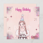 誕生日カード 招待状 (正面/裏面)