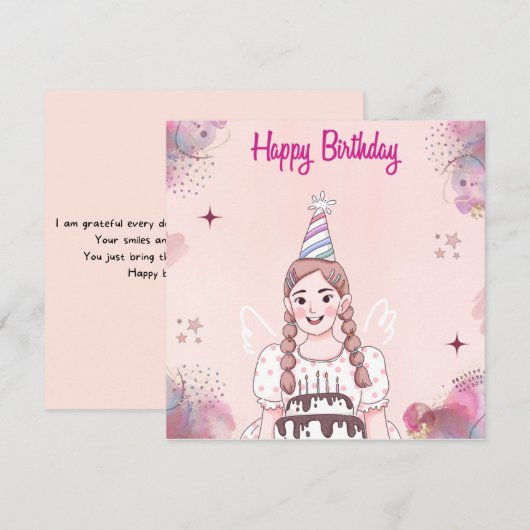 誕生日カード 招待状 (正面/裏面)