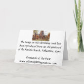 誕生日カード – 教会、フォークストン、ケント カード (裏面)