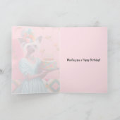 誕生日カード |犬中国のの紋付お誕生日ケーキ カード (内部)