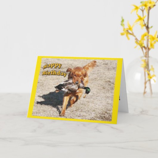 誕生日カード（犬） カード (黄色い花)