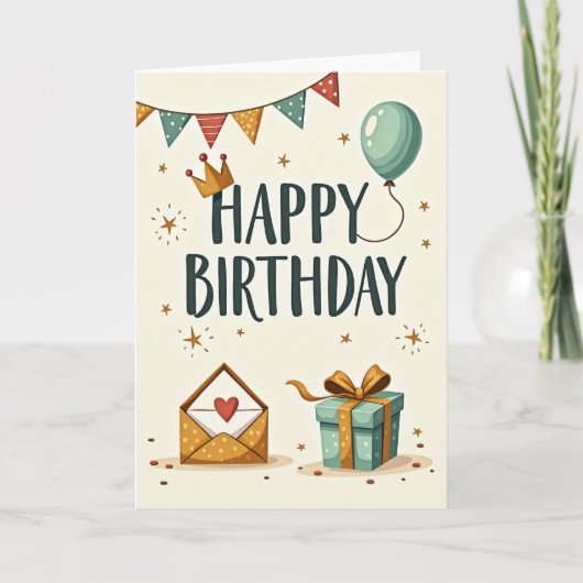 誕生日カード 王冠 カード (正面)