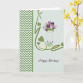誕生日カード（瓶とチューリップ付） カード (Yellow Flower)