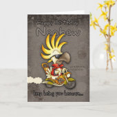 誕生日カード – 甥の誕生日カード – Cockatoo Bi カード (黄色い花)