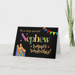 誕生日カード(甥、バンティング、キャンドル) シーズンカード