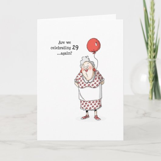 誕生日カード – 祝29番か? カード (正面)