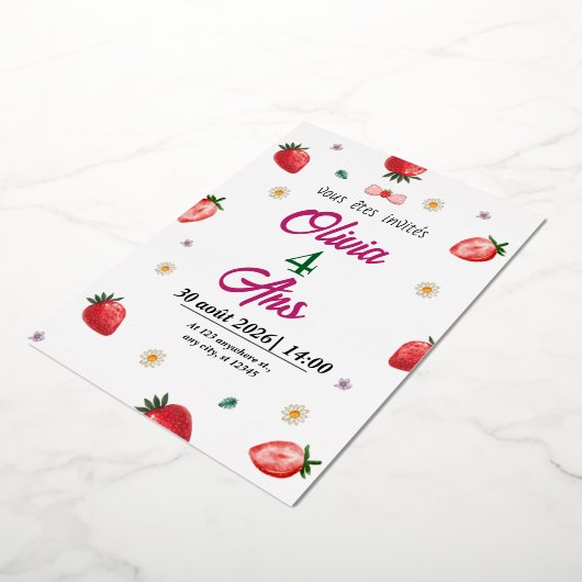 誕生日カード 箔招待状 (回転した状態)