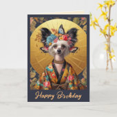 誕生日カード |紋付中国の誕生日 カード (黄色い花)