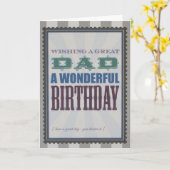 誕生日カード – 素晴らしパパアワンダフル誕生日 カード (黄色い花)
