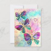 誕生日カード(紫ピンク蝶) カード (裏面)