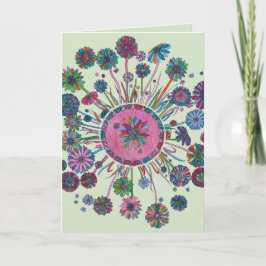 誕生日カード – 花とレディーバグ カード