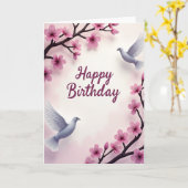 誕生日カード 花と鳥 カード (黄色い花)