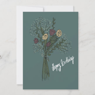 誕生日カード「花」 招待状