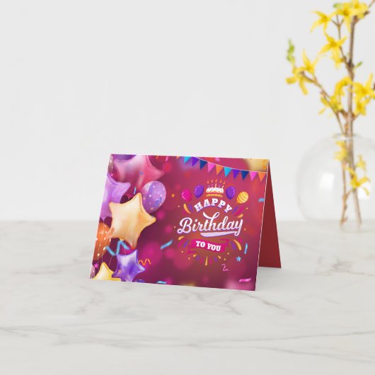 誕生日カード – 誕生日グリーティングカード カード (黄色い花)