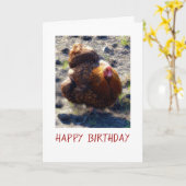 誕生日カード（鶏） カード (黄色い花)