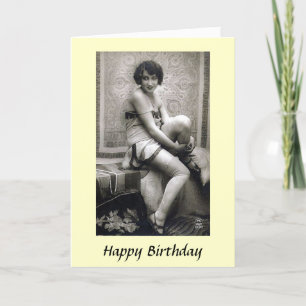 誕生日カード – 1920年代の若い女性 カード