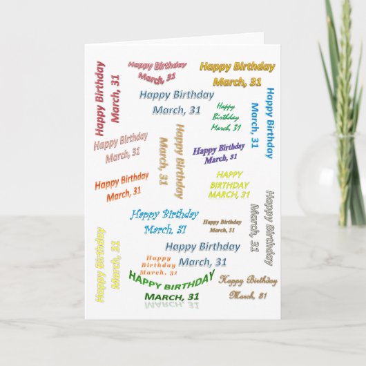 誕生日カード 3月31日 カード (正面)