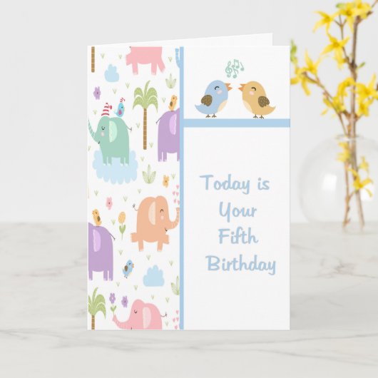 誕生日カード（5歳児） カード (黄色い花)