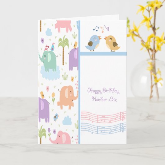 誕生日カード（6歳児用） カード (黄色い花)