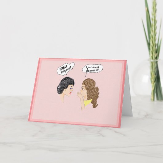 誕生日カード、80日。ユーモアのある カード (正面)