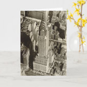 誕生日カード、Chrysler建物、NYC カード (黄色い花)