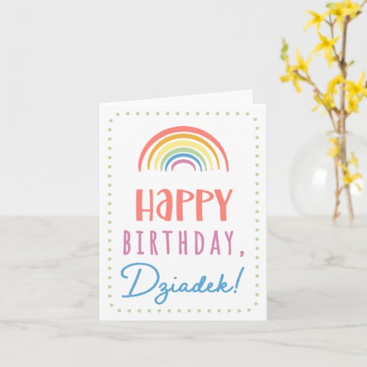 誕生日カード(Dziadek) カード (黄色い花)