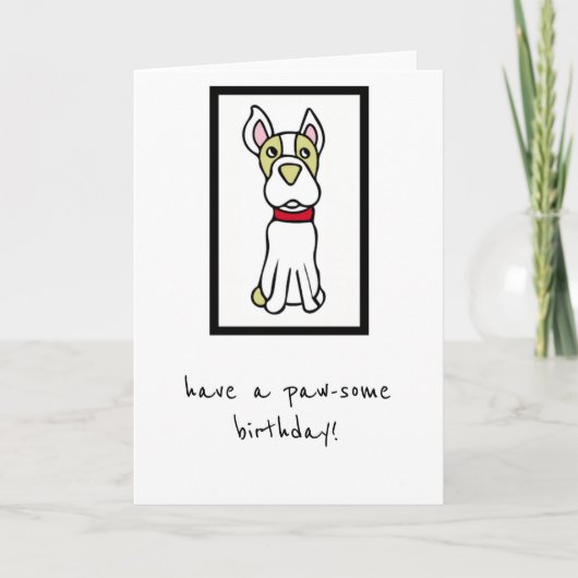 誕生日カード – From the Dog - Boston Terrier カード (正面)