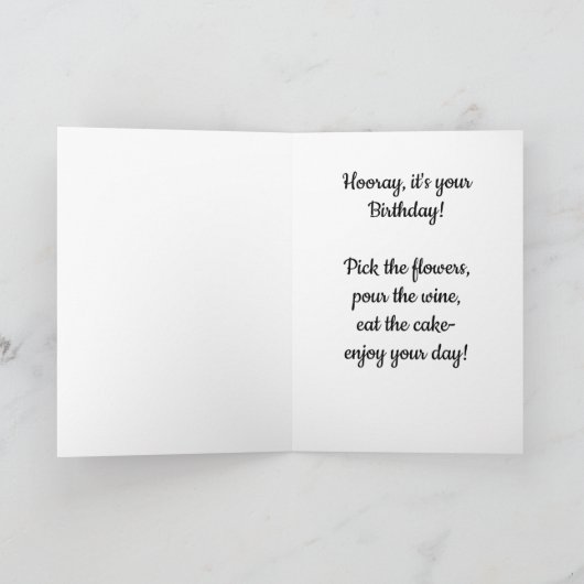 誕生日カード（Jo Images社による花柄） カード (内部)