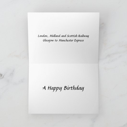 誕生日カード- LMS GlasgowからManchesterへの表現接続 カード (内部)