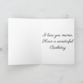 誕生日カード – Love you Mama カード (内部)