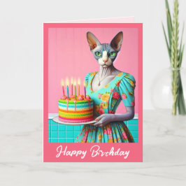 誕生日カード | Sphynx Cat第6誕生日キャンドル カード