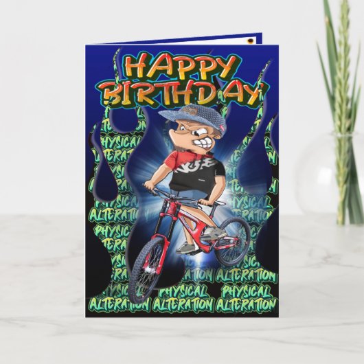 誕生日カードDHバイクもしくは自転車に乗る人 カード (正面)