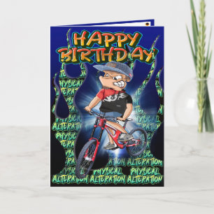 誕生日カードDHバイクもしくは自転車に乗る人 カード