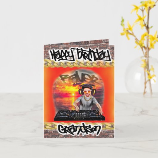 誕生日カードDJ カード (黄色い花)
