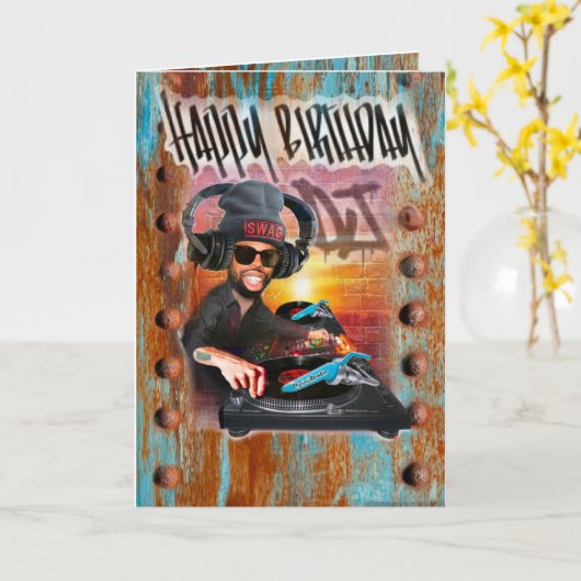 誕生日カードDJ カード (黄色い花)