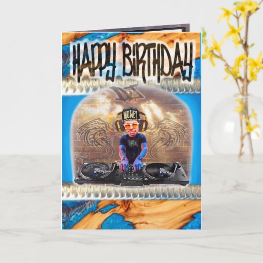 誕生日カードDJ カード (黄色い花)