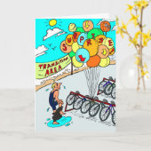 誕生日カードforトライアスロンの風船 カード (黄色い花)