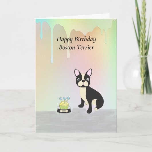 誕生日カードfor Boston Terrier Dog カード (正面)