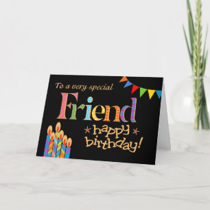 誕生日カードfor Friend, Bunting and Candle シーズンカード