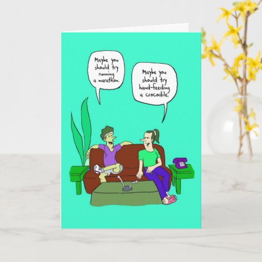 誕生日カードfor Marater - Marathon Crocodile カード (黄色い花)