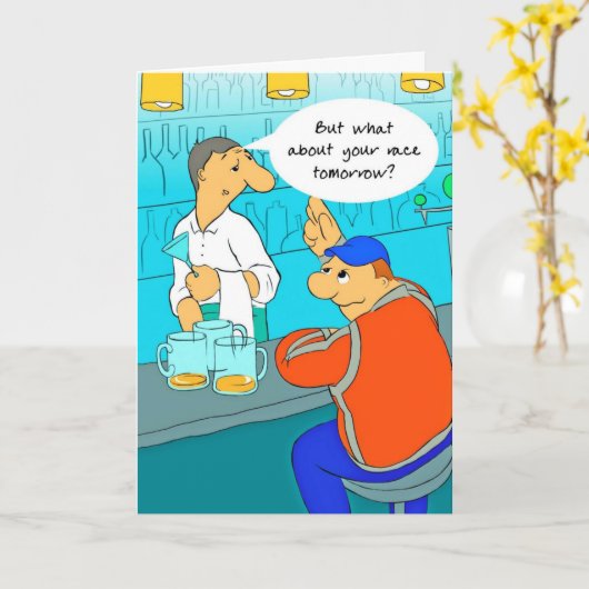 誕生日カードfor Maratoner - Carbo Loading カード (黄色い花)